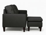 Northland Linen Sofa With Ottoman - Black