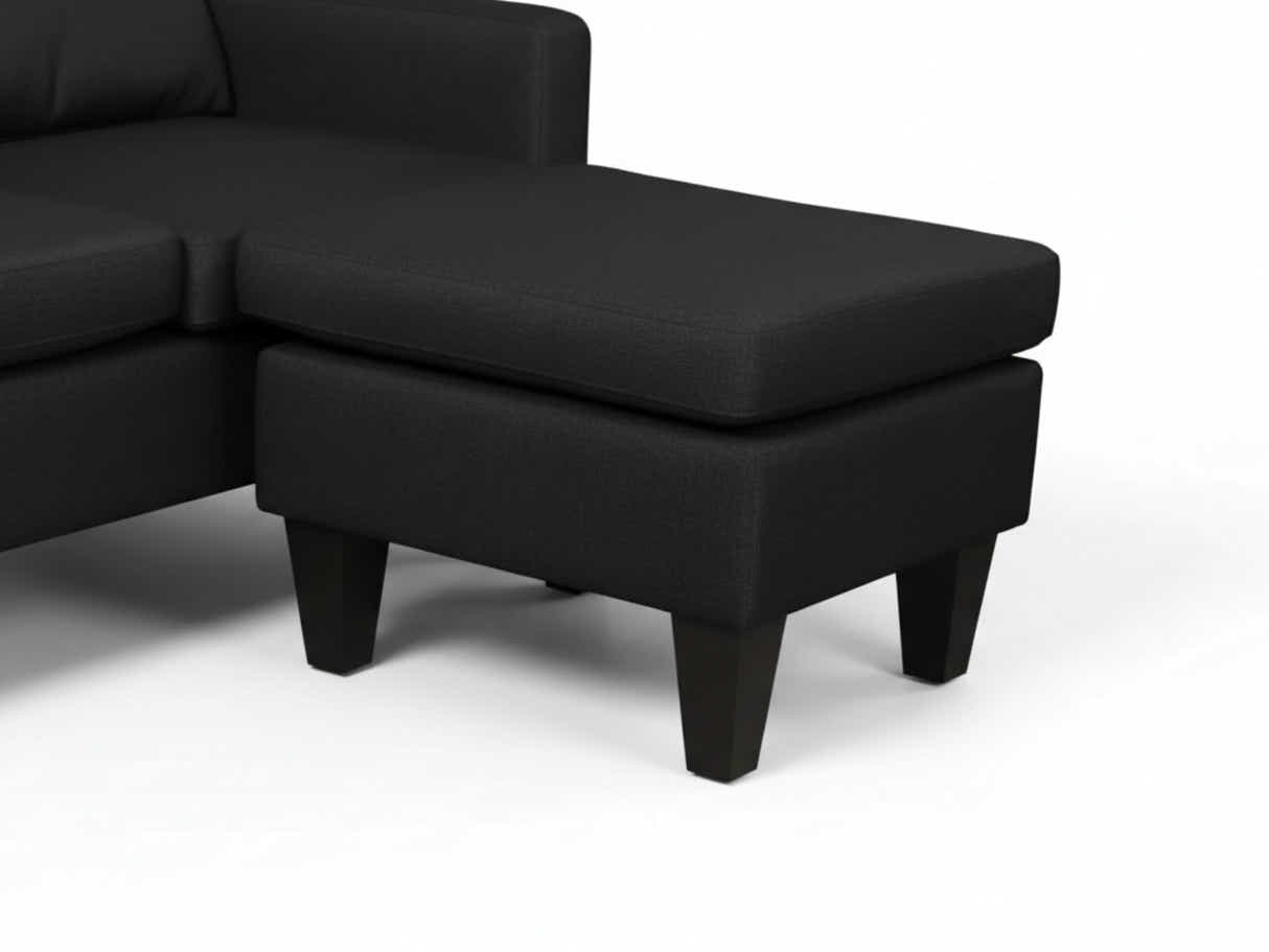 Northland Linen Sofa With Ottoman - Black