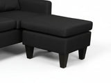 Northland Linen Sofa With Ottoman - Black