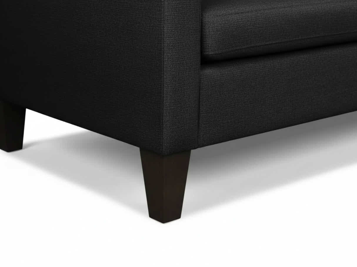 Northland Linen Sofa With Ottoman - Black