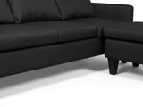 Northland Linen Sofa With Ottoman - Black