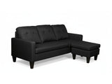 Northland Linen Sofa With Ottoman - Black