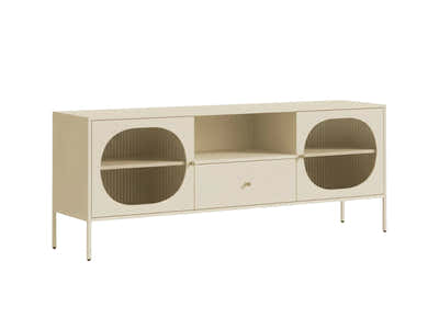 Lonna Steel Entertainment Unit Butter Cream - 160 cm
