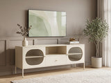 Lonna Steel Entertainment Unit Butter Cream - 160 cm