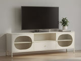 Lonna Steel Entertainment Unit Butter Cream - 160 cm