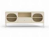 Lonna Steel Entertainment Unit Butter Cream - 160 cm