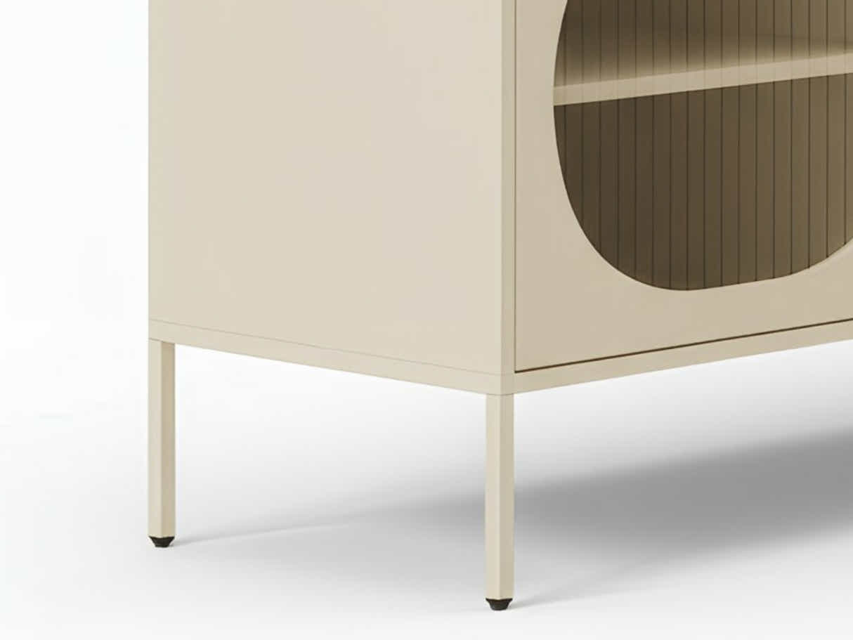 Lonna Steel Entertainment Unit Butter Cream - 160 cm