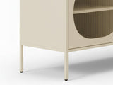 Lonna Steel Entertainment Unit Butter Cream - 160 cm