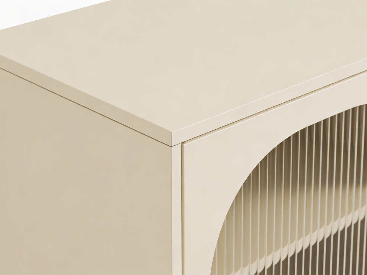 Lonna Steel Entertainment Unit Butter Cream - 160 cm