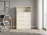 Lonna Steel 4-Drawer Tallboy with Shelf - Butter Cream