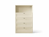 Lonna Steel 4-Drawer Tallboy with Shelf - Butter Cream