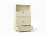 Lonna Steel 4-Drawer Tallboy with Shelf - Butter Cream