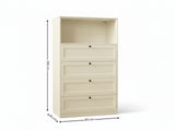 Lonna Steel 4-Drawer Tallboy with Shelf - Butter Cream
