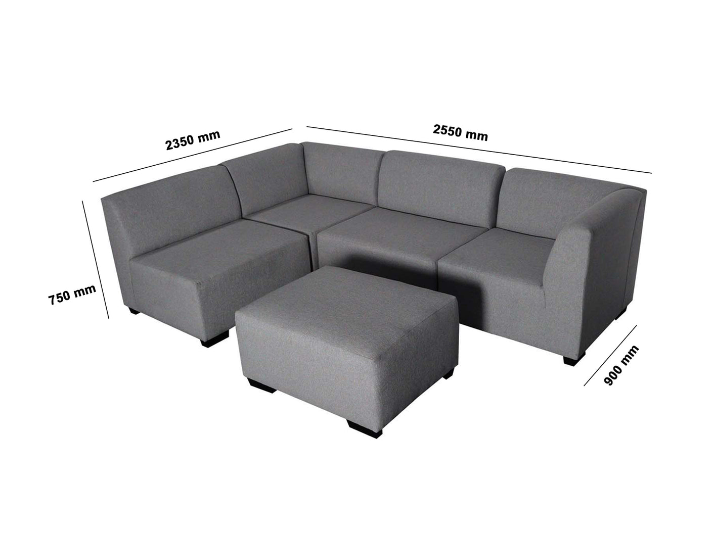 DS NZ made Andy corner sofa Vish Grey