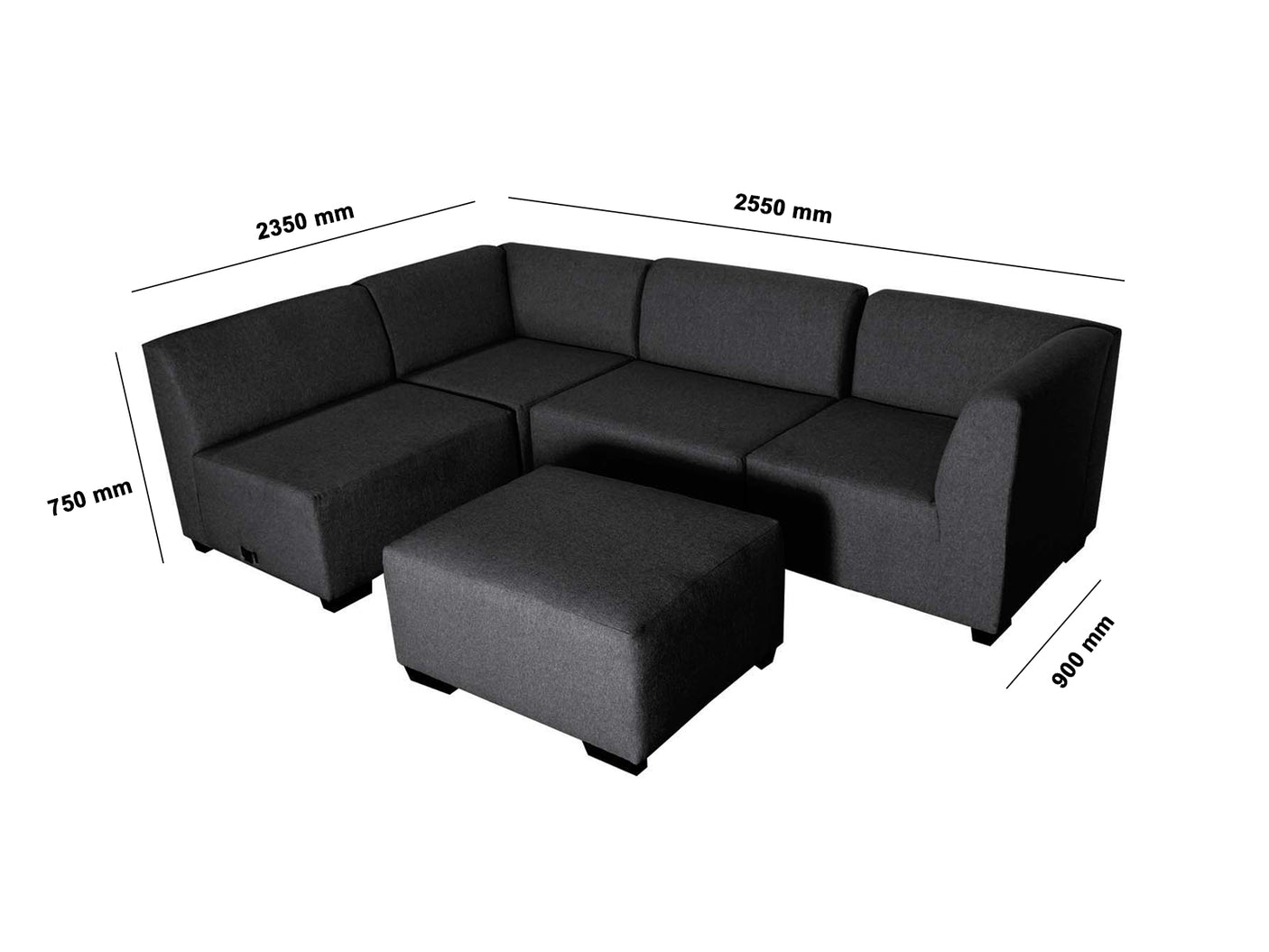 DS NZ made Andy corner sofa Vish black