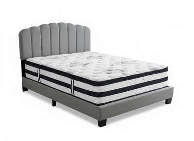 Innogen Bed Frame Grey & Euro Top Mattress K34 - Double