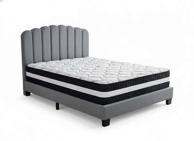 Innogen Bed Frame Grey & Euro Top Mattress L30 - Double