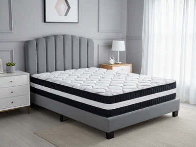 Innogen Bed Frame Grey & Euro Top Mattress L30 - Double