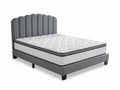 Innogen Bed Frame Grey & Euro Top Memory Foam Mattress GEL30 - Double