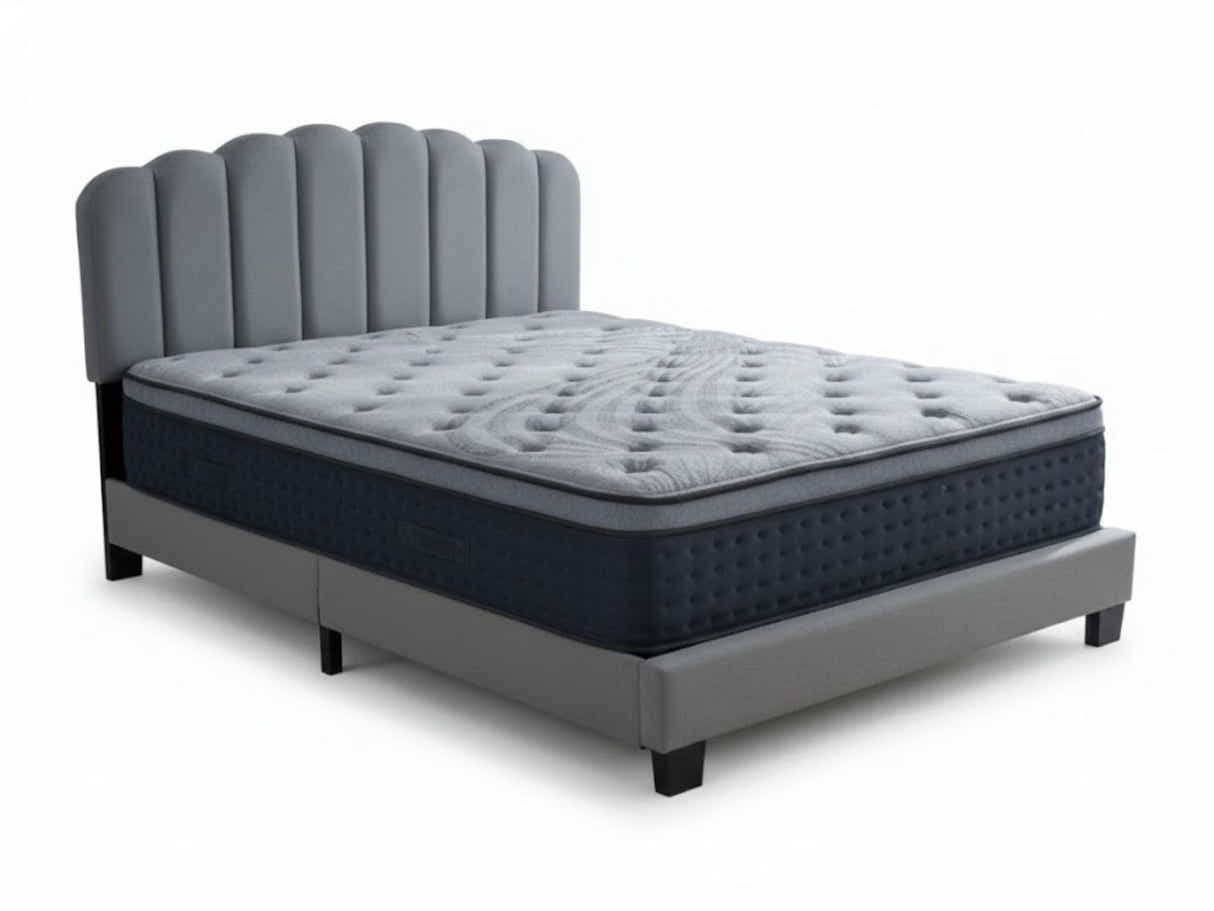 Innogen Bed Frame Grey & Euro Top Mattress B34 - Double