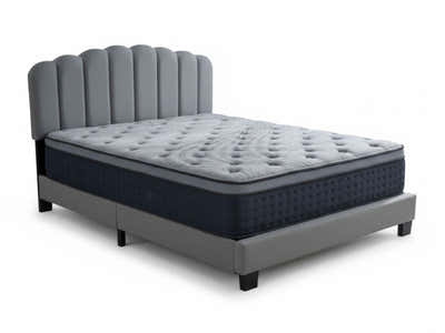 Innogen Bed Frame Grey & Euro Top Mattress B34 - Double
