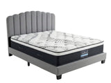 Innogen Bed Frame Grey & Euro Top Mattress J32 - Double