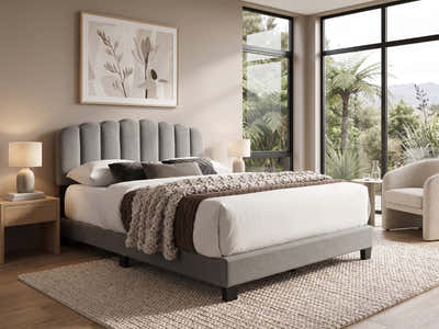 Innogen Bed Frame Grey - Queen