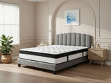 Innogen Bed Frame Grey & Euro Top Mattress G31 - Queen (Combo)