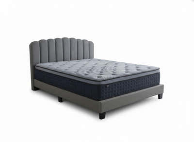 Innogen Bed Frame Grey & Euro Top Mattress B34 - Queen