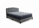 Innogen Bed Frame Grey & Euro Top Mattress B34 - Queen