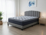 Innogen Bed Frame Grey & Euro Top Mattress B34 - Queen (Combo)