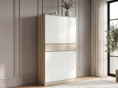 Teasel 4-Door Tall Shoe Cabinet with Drawer
