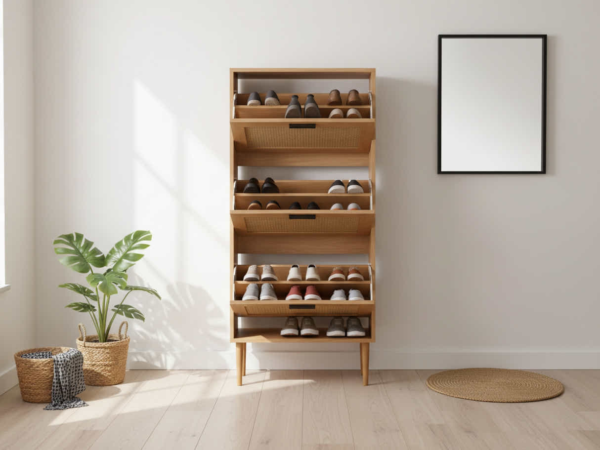 Naturlig 3-Layer Shoe Rack