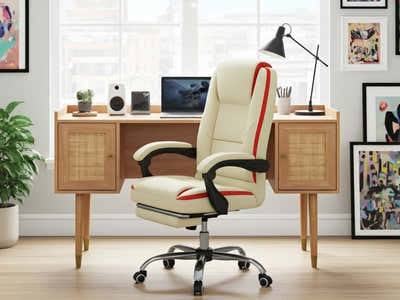 Naturlig Writing Desk & Siena Executive Office Chair PU Beige
