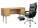 Naturlig Writing Desk & New Markus Office Chair with Footrest PU Black