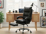 Naturlig Writing Desk & New Markus Office Chair with Footrest PU Black
