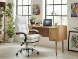Naturlig Writing Desk & New Markus Office Chair with Footrest PU White