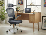 Naturlig Writing Desk & Molina Mesh Task Chair White+Grey
