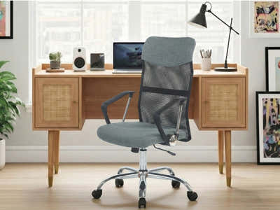 Naturlig Writing Desk & Meshmallow Office Chair 001 grey