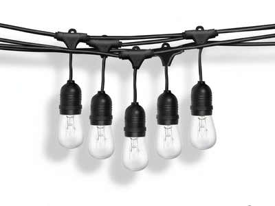 Suspended Socket Festoon Lights with Tungsten Bulbs - 17 m
