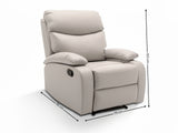DS Giselle PU Leather Recliner Chair - Beige