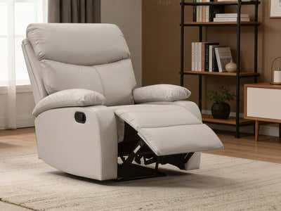 DS Giselle PU Leather Recliner Chair - Beige