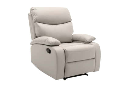 Giselle PU Leather Recliner Chair - Beige