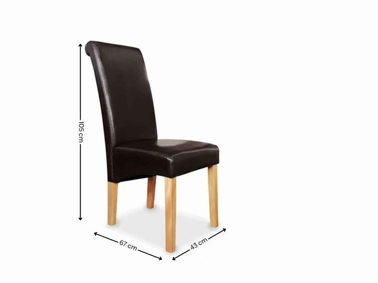 Giesle PU Dining Chair Dark Brown - Set of 2