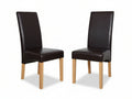 Giesle PU Dining Chair Dark Brown - Set of 2