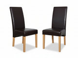 Giesle PU Dining Chair Dark Brown - Set of 2