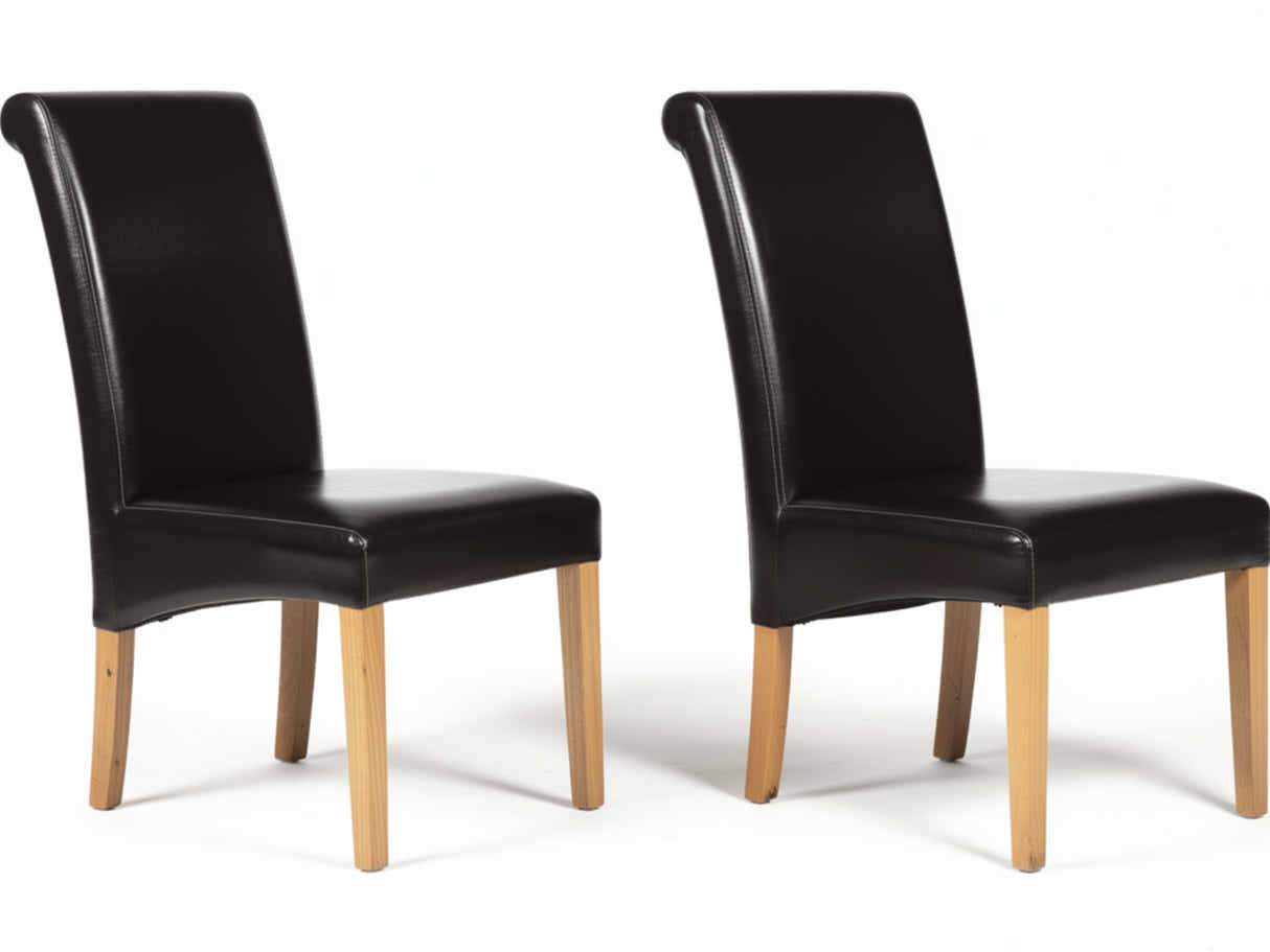 Giesle PU Dining Chair Dark Brown - Set of 2