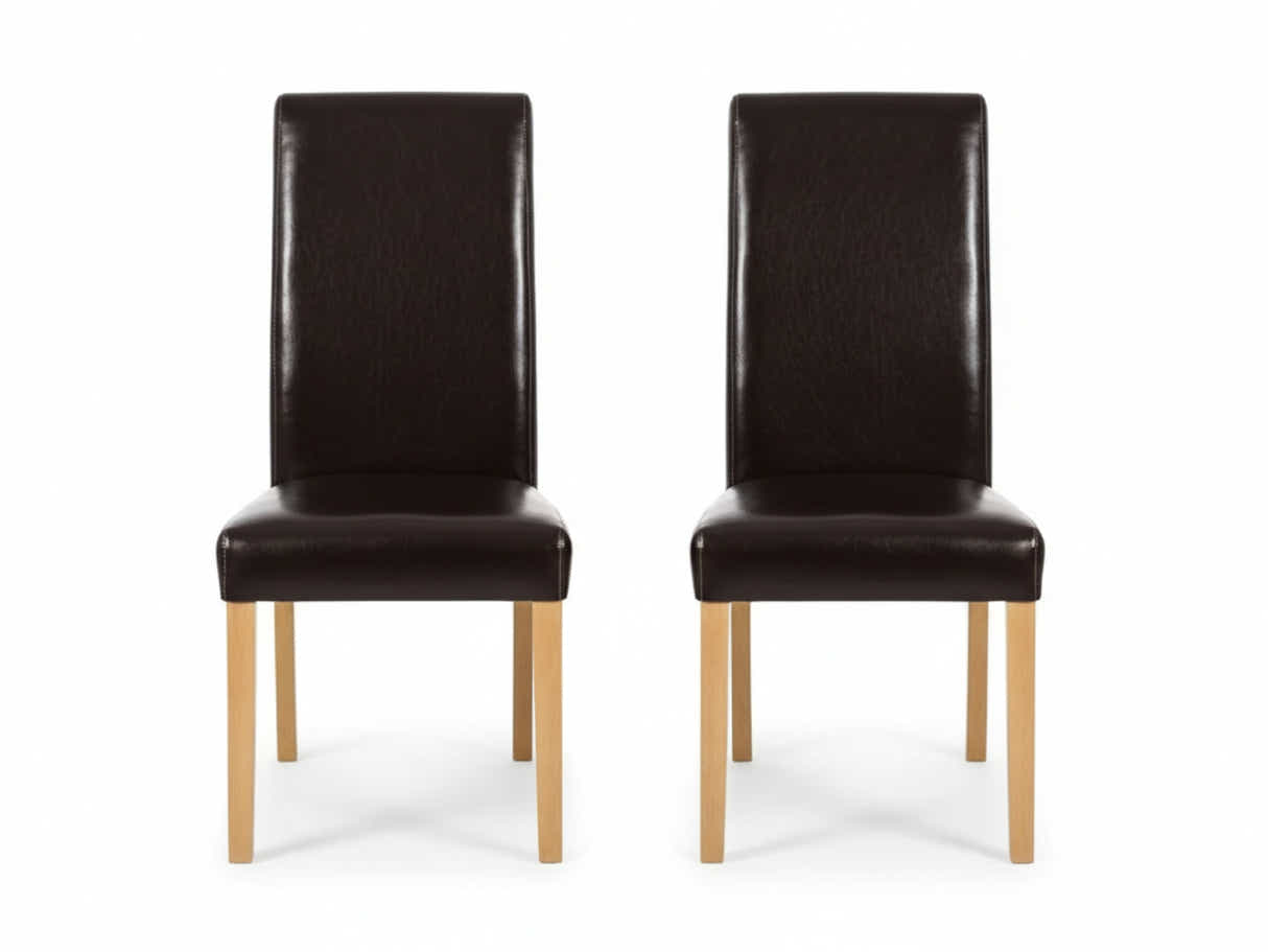 Giesle PU Dining Chair Dark Brown - Set of 2