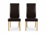 Giesle PU Dining Chair Dark Brown - Set of 2
