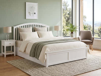 Harrogate Storage Bed Frame White - Double